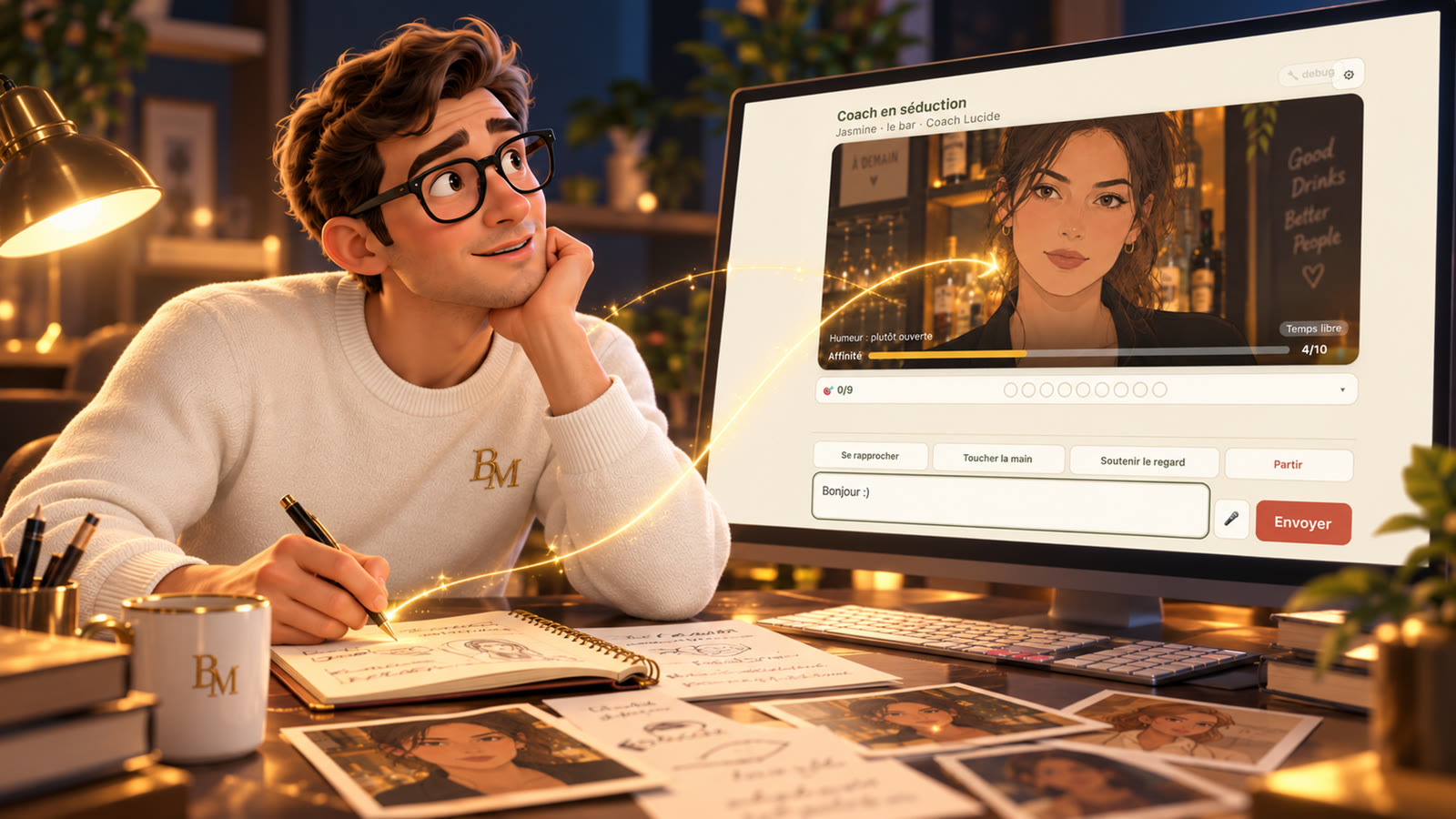 Écrire les scripts de personnalité des personnages, joués ensuite par l'IA
